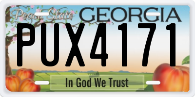 GA license plate PUX4171