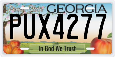 GA license plate PUX4277