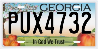 GA license plate PUX4732