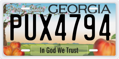 GA license plate PUX4794