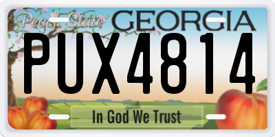 GA license plate PUX4814