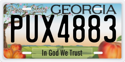 GA license plate PUX4883