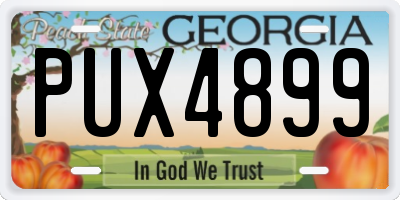 GA license plate PUX4899