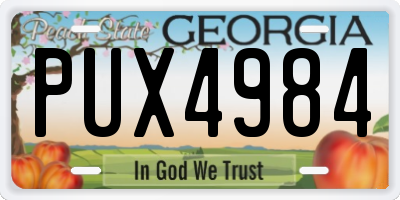 GA license plate PUX4984