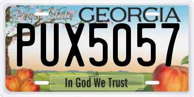 GA license plate PUX5057