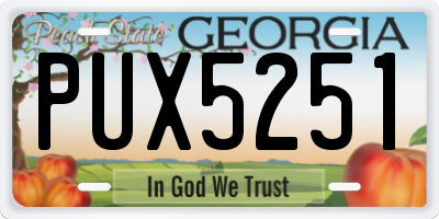 GA license plate PUX5251