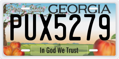 GA license plate PUX5279