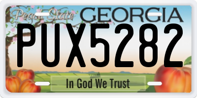 GA license plate PUX5282