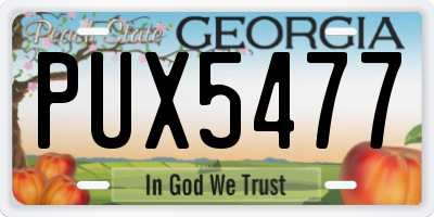 GA license plate PUX5477