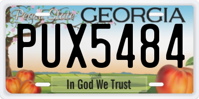 GA license plate PUX5484