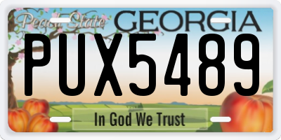 GA license plate PUX5489