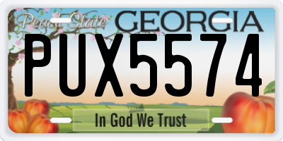 GA license plate PUX5574