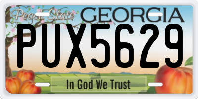 GA license plate PUX5629