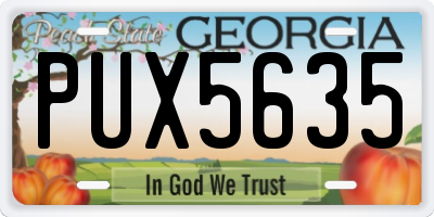 GA license plate PUX5635