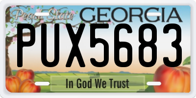 GA license plate PUX5683