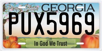 GA license plate PUX5969