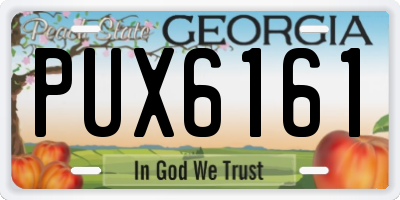 GA license plate PUX6161