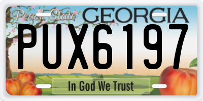 GA license plate PUX6197