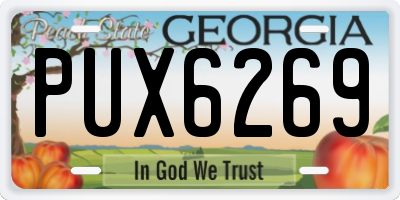 GA license plate PUX6269