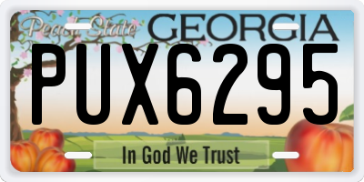 GA license plate PUX6295