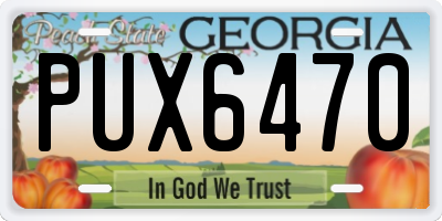 GA license plate PUX6470