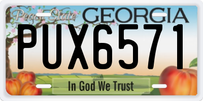 GA license plate PUX6571