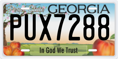 GA license plate PUX7288