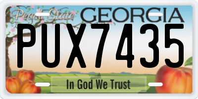 GA license plate PUX7435