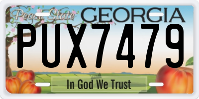 GA license plate PUX7479