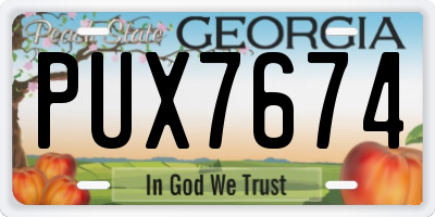 GA license plate PUX7674