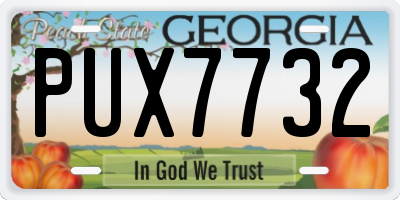 GA license plate PUX7732