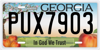GA license plate PUX7903