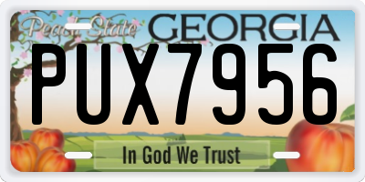 GA license plate PUX7956