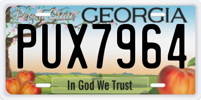 GA license plate PUX7964