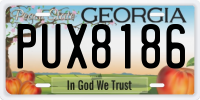 GA license plate PUX8186