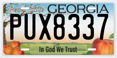 GA license plate PUX8337