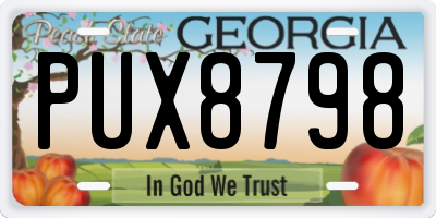 GA license plate PUX8798