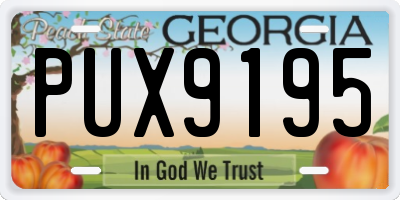 GA license plate PUX9195