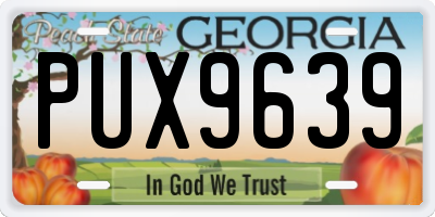 GA license plate PUX9639