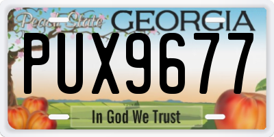 GA license plate PUX9677