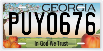 GA license plate PUY0676