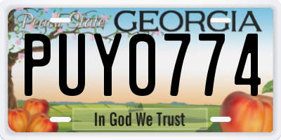 GA license plate PUY0774