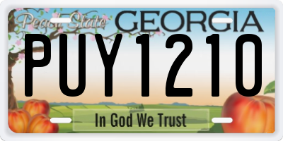 GA license plate PUY1210