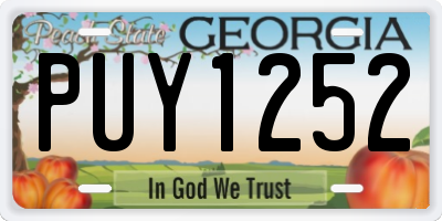 GA license plate PUY1252