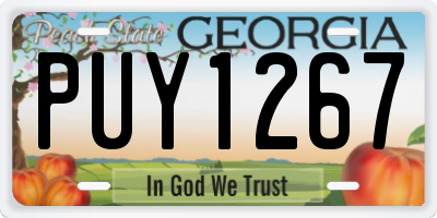 GA license plate PUY1267