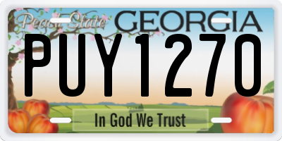 GA license plate PUY1270