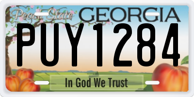 GA license plate PUY1284