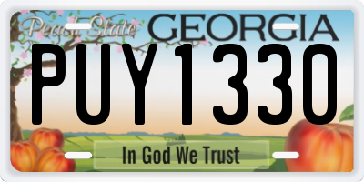 GA license plate PUY1330