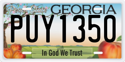 GA license plate PUY1350