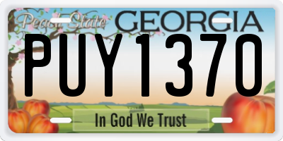 GA license plate PUY1370